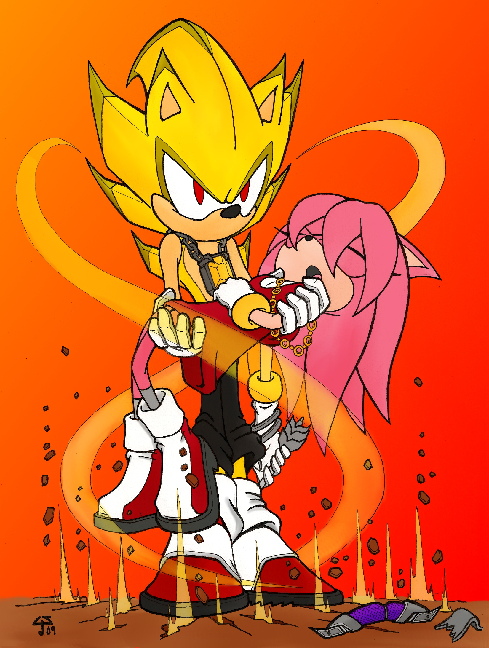 Sonic And Amy Retaliation Colored By Sonicwind 01 On Deviantart.