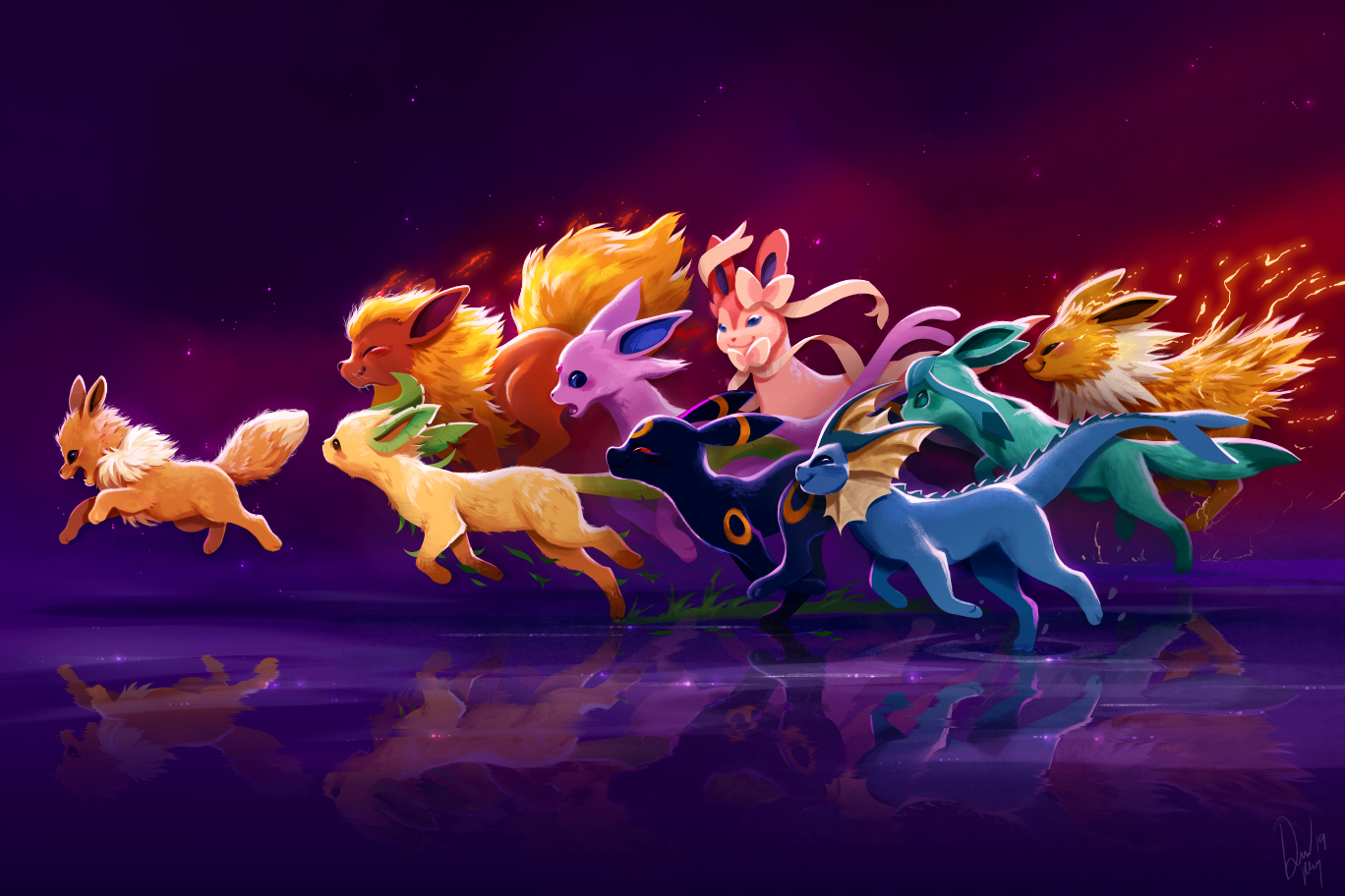 Eeveelutions by Pokkiu on DeviantArt