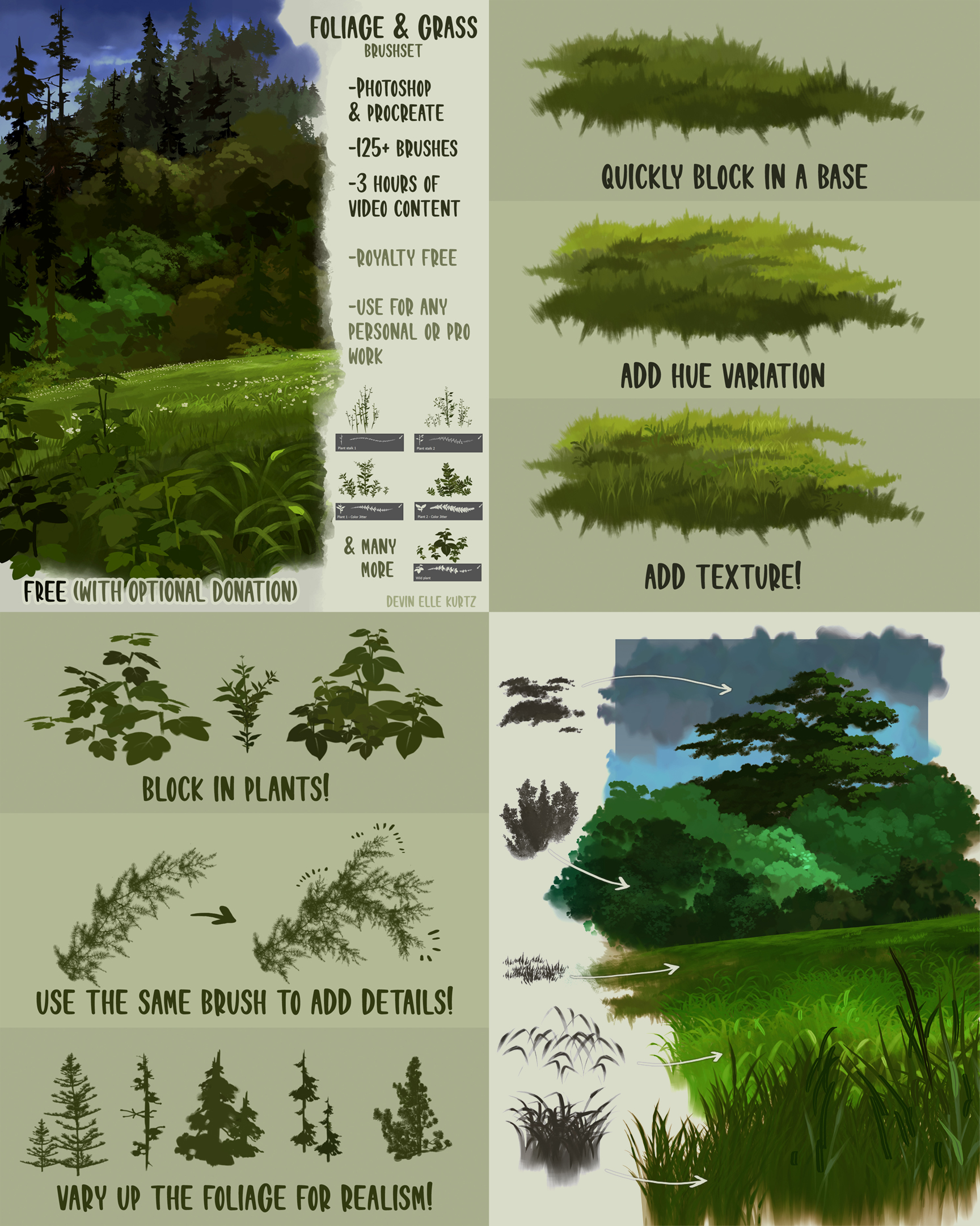 foliage procreate brushes free