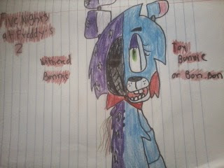 Fnaf 2 Withered Bonnietoy Bonnie Drawing By -