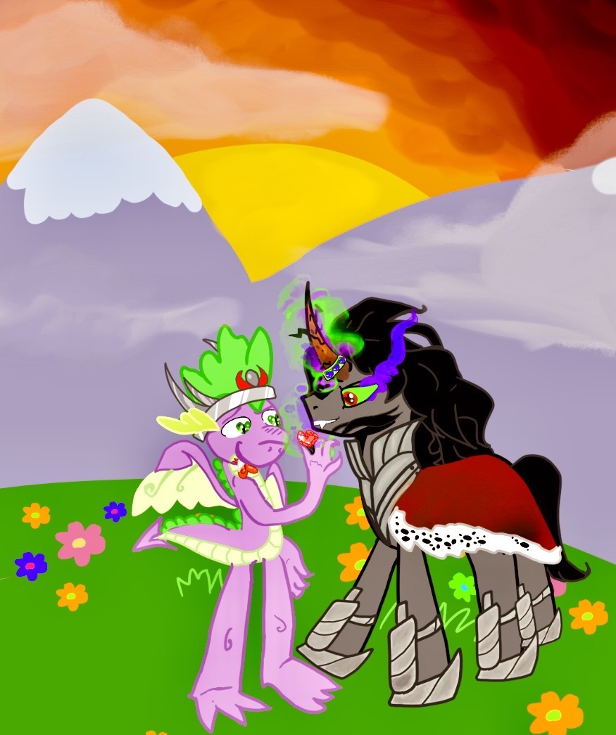 King Spike And King Sombra As A Married Couple