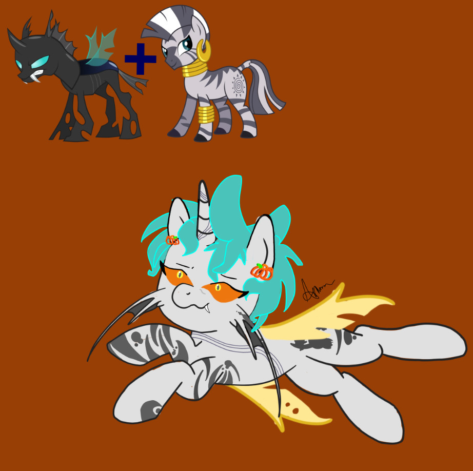 Free Commission Zecora X Changeling Fusion MLP Oc