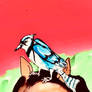 A Male Blue Jay Digital Sketch Made With Tutorial