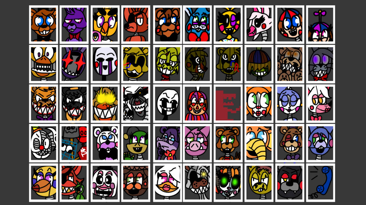 FNAF UCN roster redraw by Cattythecupcake on DeviantArt