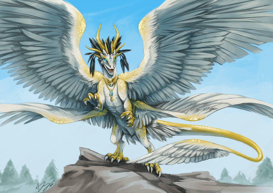Commission: Angelic Dragon by pinali on DeviantArt