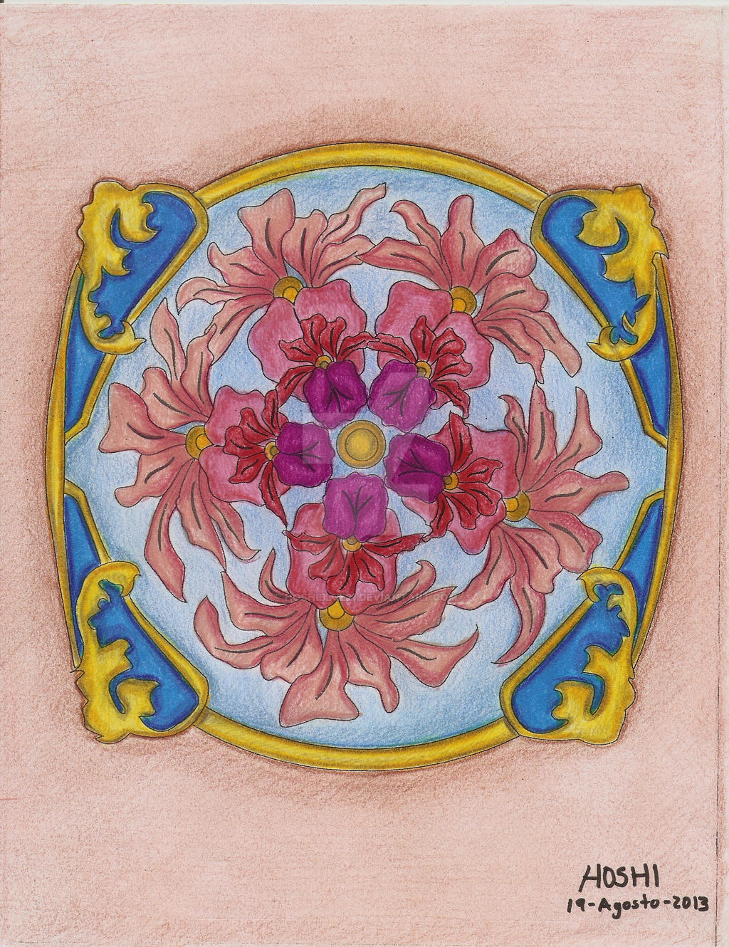 Mandala decoration-Pencil colour practice 3