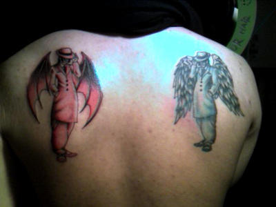 angel and devil tattoo by duckunit1818 on DeviantArt