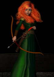 Brave - Merida guards the castle