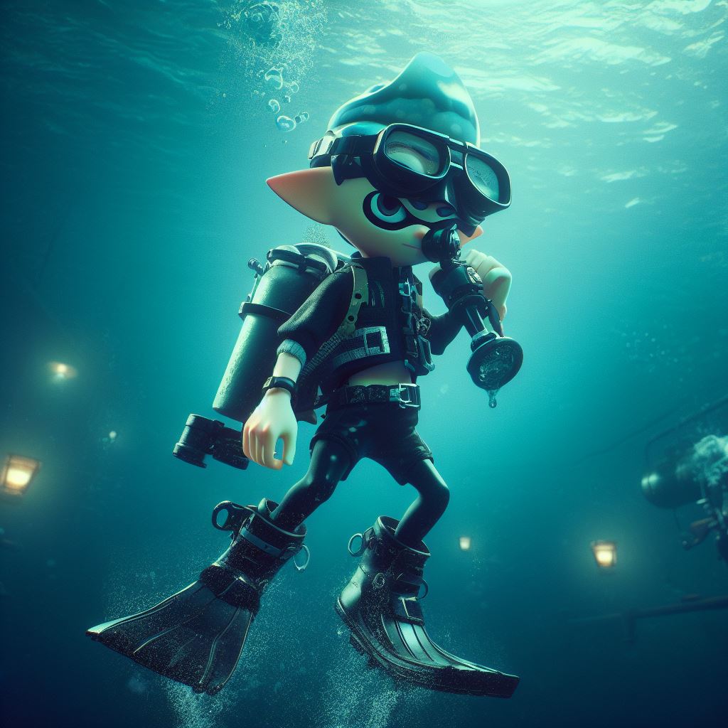 Scuba Diving Inkling Boy by JamieHodge on DeviantArt