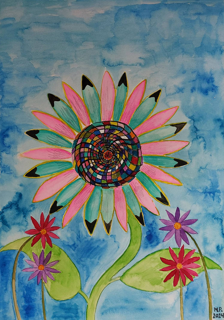 The flower of Rubik's cube by Melinnartwork on DeviantArt