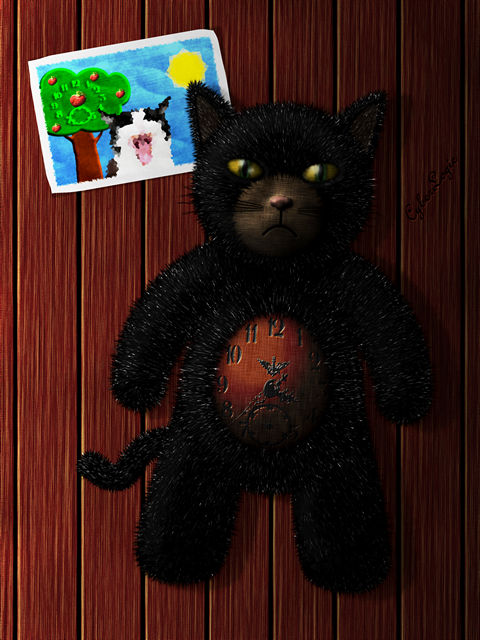 Stuffed Toy Kitty Clock by CyberLogic on DeviantArt