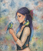 Girl with Birds