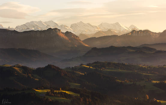 Hills at sunset