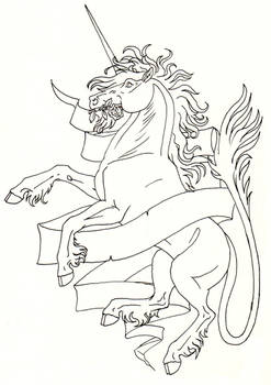 Heraldric Unicorn lineart