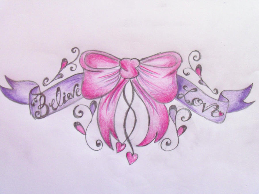 Bow Lower Back Tattoo Design