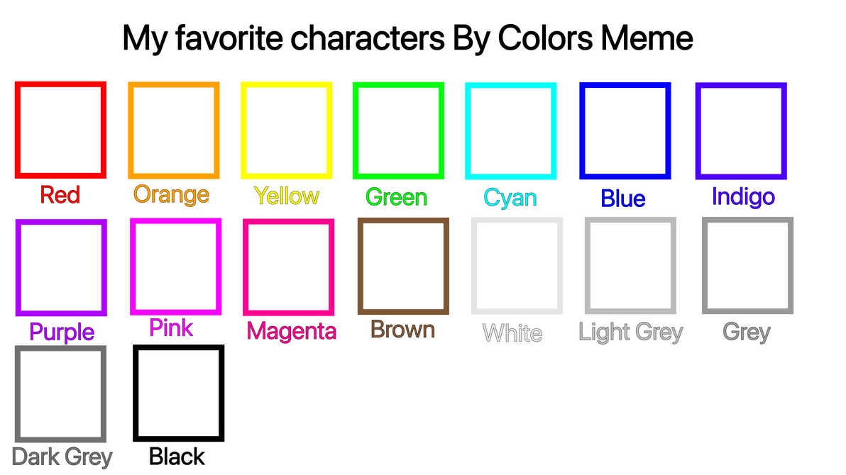 Color:red Memes My favorite characters By Colors Meme by Mira201006 on DeviantArt