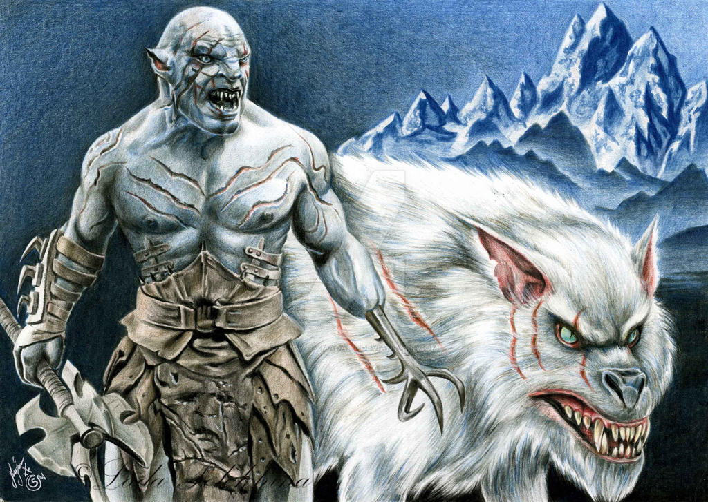 The pale Orc Azog the Defiler with mount Gundabad by slightlymadart on ...