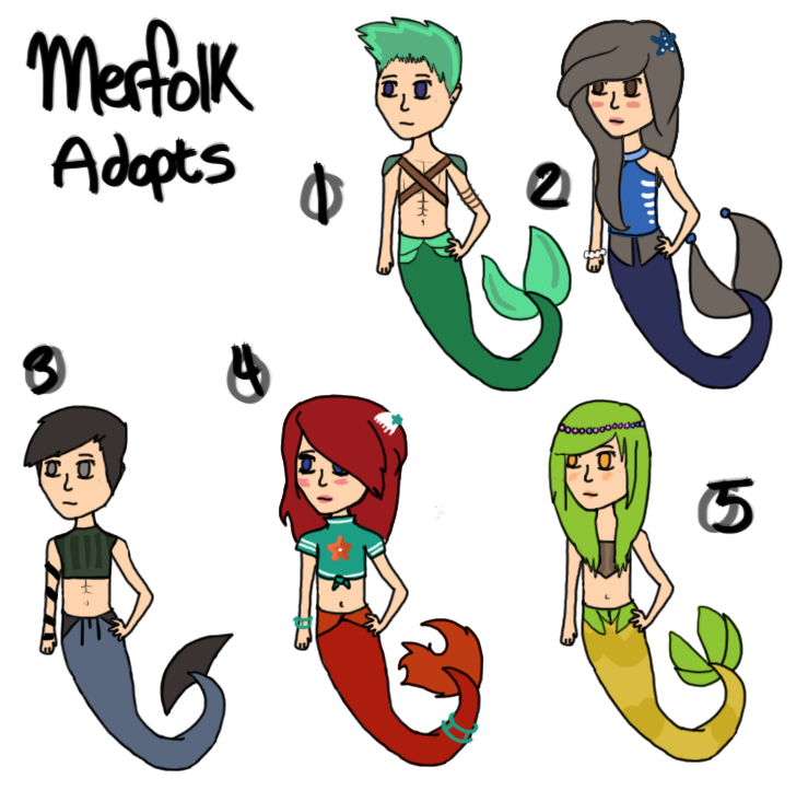 Merfolk Adopts 1: CLOSED by SweetieBatch on DeviantArt