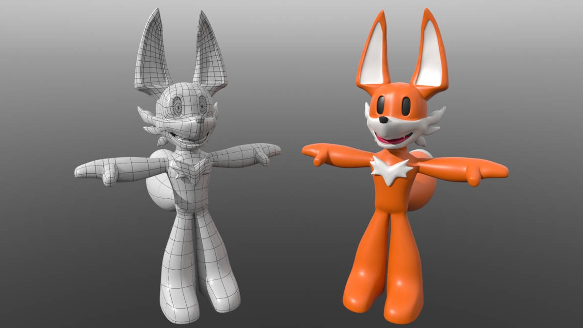 Fox and wireframe render by TheIncredibleMrFox on DeviantArt