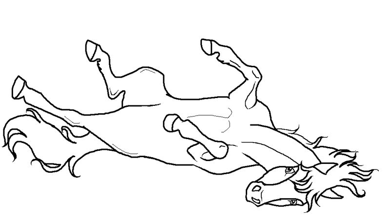 Rolling Horse Lineart PNG