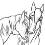 Sad Horse Couple lineart