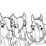 Eight Happy Horses --Lineart