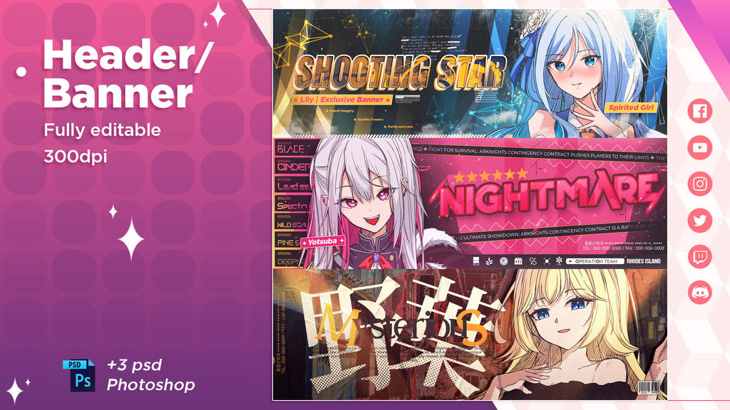 Twitter Banner Template Pack by Avanthiem on DeviantArt