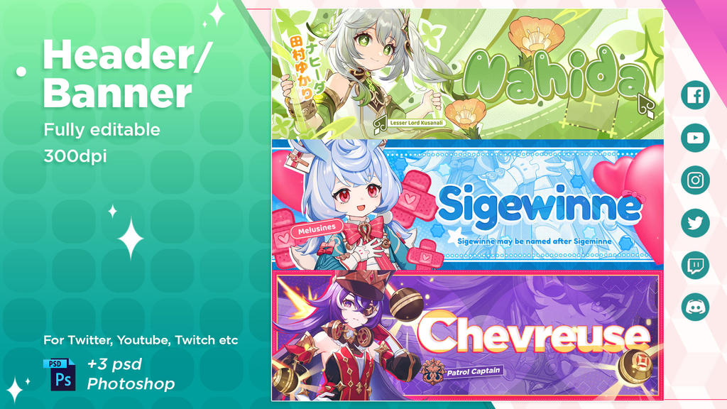 Genshin Impact Header pack by Avanthiem on DeviantArt