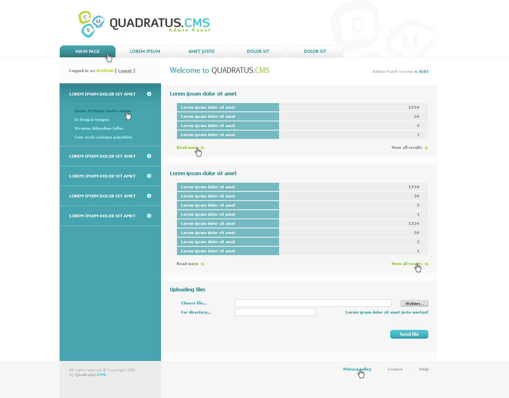 Admin Panel for CMS System by venom1209 on DeviantArt