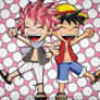 Natsu and Luffy colored