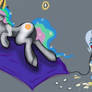 Trixie smashing eggs for Celestias pleasure