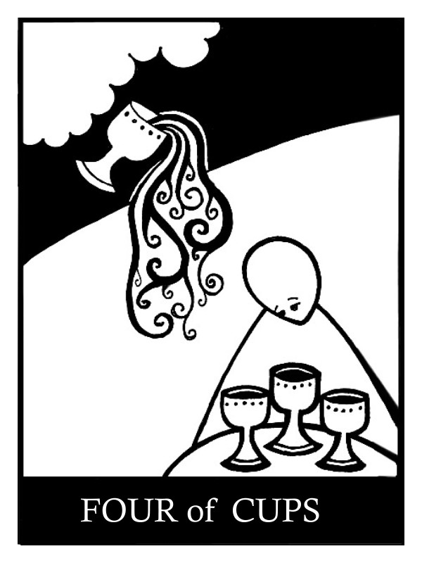 tarot deck - FOUR of CUPS