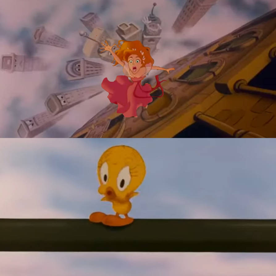 Tweety Lets Giselle To Fall by facussparkle2002 on DeviantArt