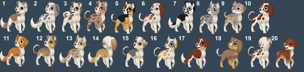 Dog adoptables - 1 points each! Open