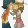 Kid Ash and Kid Serena kiss