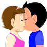 Mitsuo Suwa and Sumire Hoshino (swimsuit) kiss