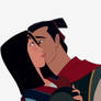 Mulan and Shang kiss 1