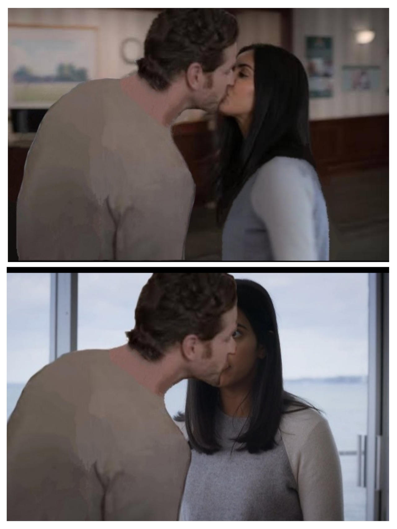 Ben and Saanvi kiss collage