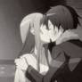 Black and White anime kiss scene