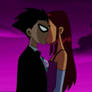 Robin and Starfire kiss (Teen Titans)