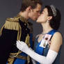 Queen Elizabeth and Prince Phillip kiss