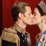 Queen Elizabeth and Prince Phillip kiss 3