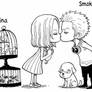 Smoker and Hina (as kids) kiss