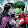 Raven and Beast Boy kiss 2