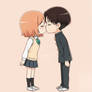Levi and Petra kiss (in high school uniform)