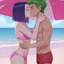 Raven and Beast Boy kiss 3