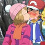 Ash and Serena kiss (in winter clothes)