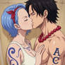 Ace and Nojiko kiss 2