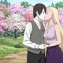 Ino and Sai kiss in the Cherry Blossoms