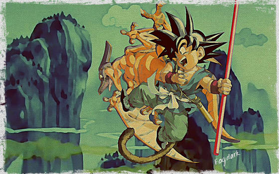 Son Goku's first battle.